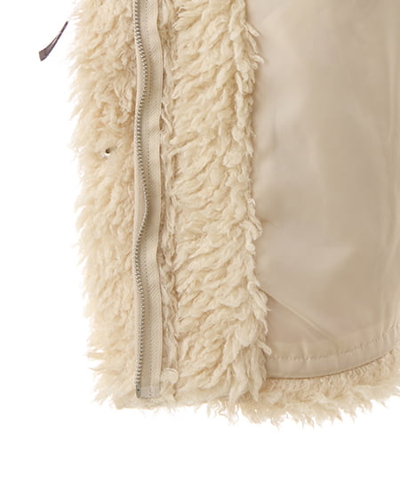 INGNI(イング) リボン取り外しスタンドボアブルゾン ベージュ