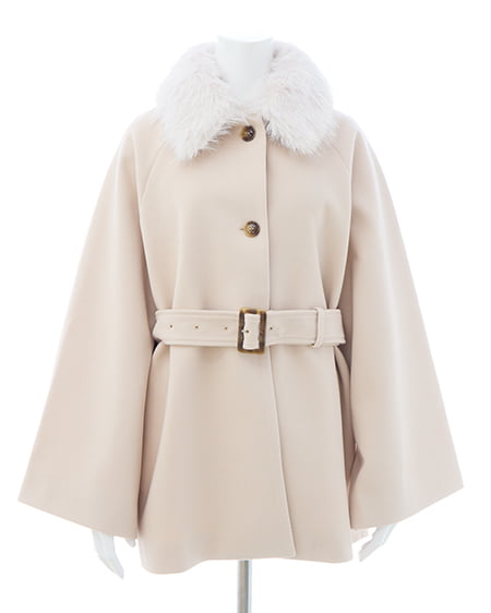 INGNI(イング) エコファー取り外しケープライクコート アイボリー