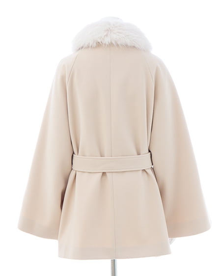 INGNI(イング) エコファー取り外しケープライクコート アイボリー