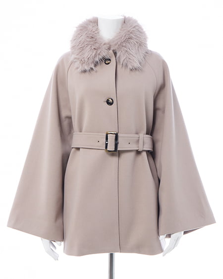 INGNI(イング) エコファー取り外しケープライクコート グレージュ