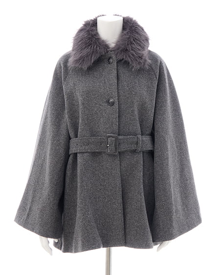 INGNI(イング) エコファー取り外しケープライクコート グレー/モク