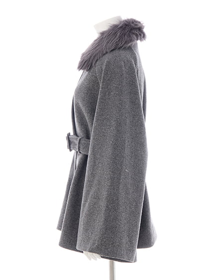 INGNI(イング) エコファー取り外しケープライクコート グレー/モク