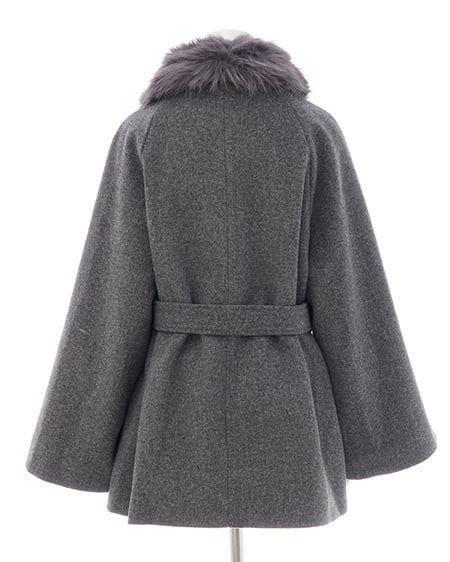 INGNI(イング) エコファー取り外しケープライクコート グレー/モク