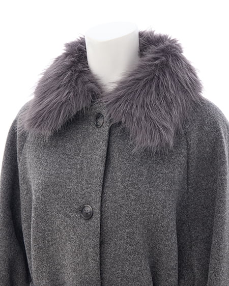 INGNI(イング) エコファー取り外しケープライクコート グレー/モク