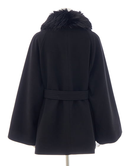 INGNI(イング) エコファー取り外しケープライクコート クロ