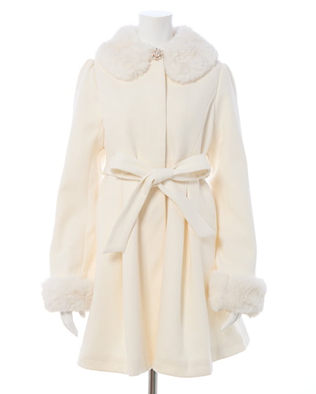 INGNI(イング) エコファー取り外し4Wayドーリーコート オフホワイト