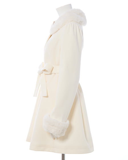 INGNI(イング) エコファー取り外し4Wayドーリーコート オフホワイト