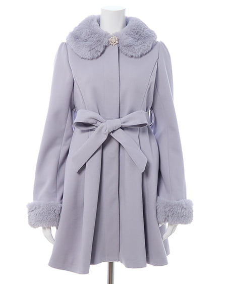 INGNI(イング) エコファー取り外し4Wayドーリーコート グレー