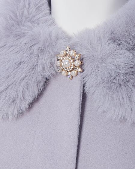 INGNI(イング) エコファー取り外し4Wayドーリーコート グレー