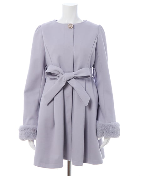 INGNI(イング) エコファー取り外し4Wayドーリーコート グレー