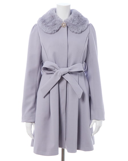 INGNI(イング) エコファー取り外し4Wayドーリーコート グレー