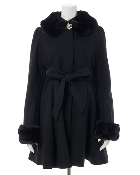 INGNI(イング) エコファー取り外し4Wayドーリーコート クロ