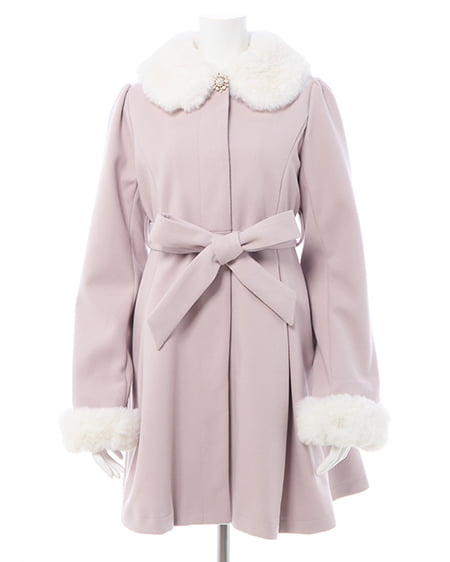 INGNI(イング) エコファー取り外し4Wayドーリーコート ピンク