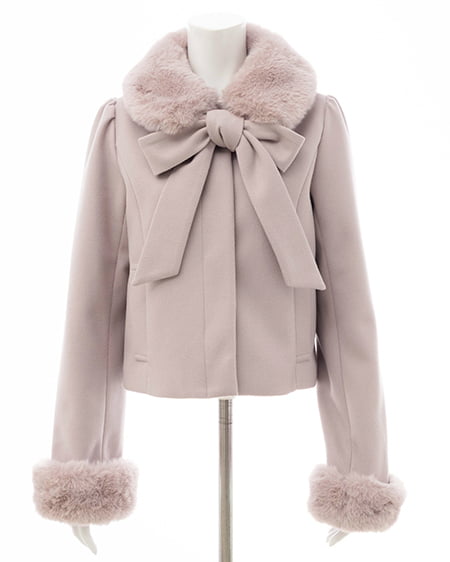 INGNI(イング) マルチWayビッグリボンショート丈コート ピンク