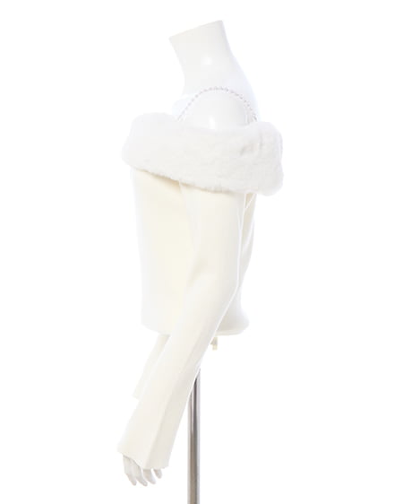 INGNI(イング) 2Wayエコファーオフショルニット アイボリー