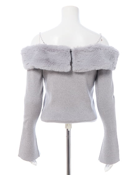 INGNI(イング) 2Wayエコファーオフショルニット グレー