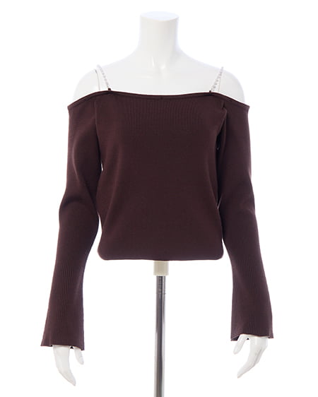 INGNI(イング) 2Wayエコファーオフショルニット ブラウン