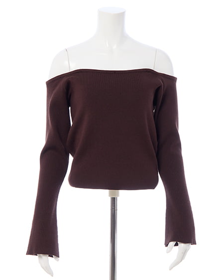 INGNI(イング) 2Wayエコファーオフショルニット ブラウン