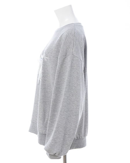 INGNI(イング) 装飾リボン付ねこスウェットトップス グレー