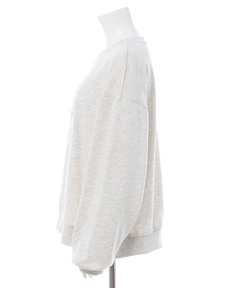 INGNI(イング) 装飾リボン付ねこスウェットトップス オートミール