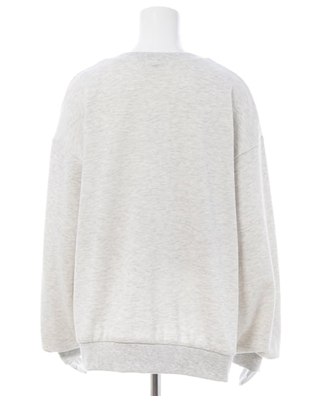 INGNI(イング) 装飾リボン付ねこスウェットトップス オートミール