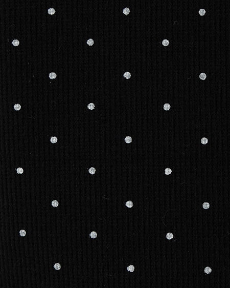 INGNI(イング) レースレイヤード風リボン付き半袖リブトップス クロオフ/ドット