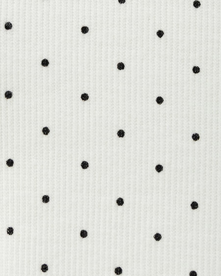 INGNI(イング) レースレイヤード風リボン付き半袖リブトップス オフクロ/ドット