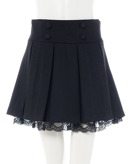 レースレイヤープリーツスカパン