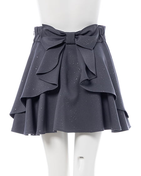 INGNI(イング) バックリボンラメフレアスカパン グレー