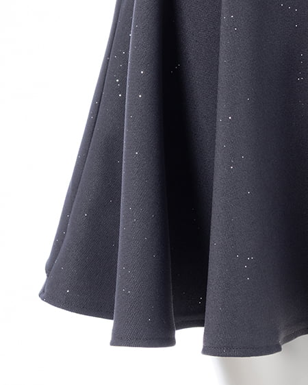 INGNI(イング) バックリボンラメフレアスカパン グレー