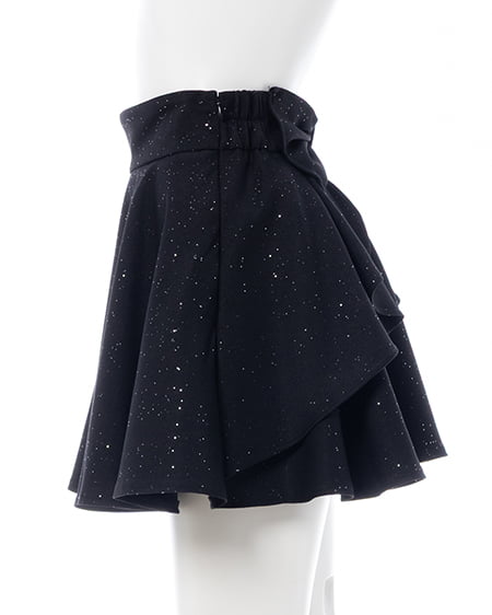 INGNI(イング) バックリボンラメフレアスカパン クロ