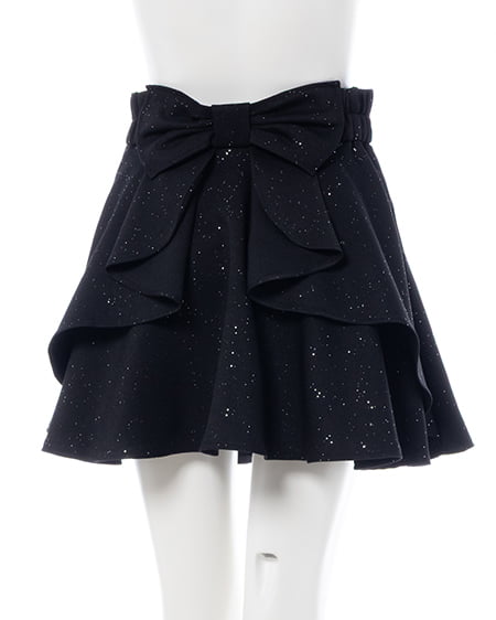 INGNI(イング) バックリボンラメフレアスカパン クロ