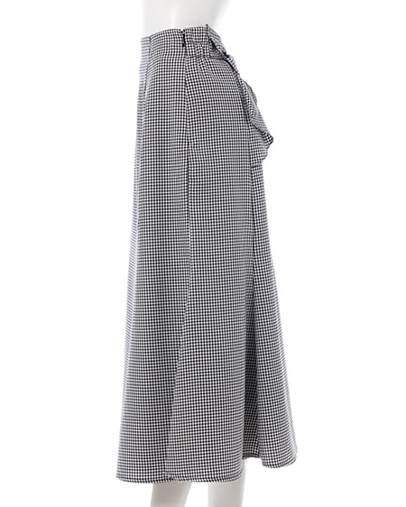 INGNI(イング) バックリボンマーメイドスカート クロ/ギンガム