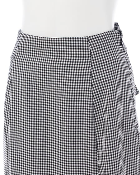 INGNI(イング) バックリボンマーメイドスカート クロ/ギンガム