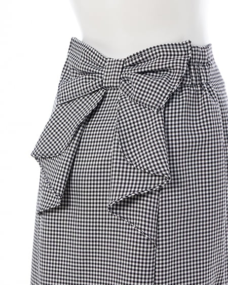 INGNI(イング) バックリボンマーメイドスカート クロ/ギンガム