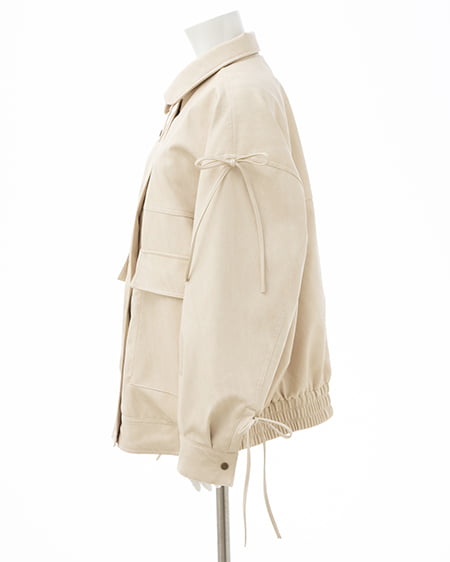 INGNI(イング) マルチWayリボンフェイクレザービッグブルゾン アイボリー