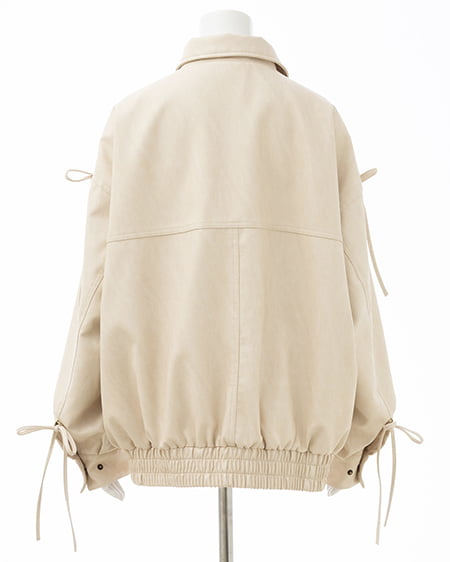 INGNI(イング) マルチWayリボンフェイクレザービッグブルゾン アイボリー