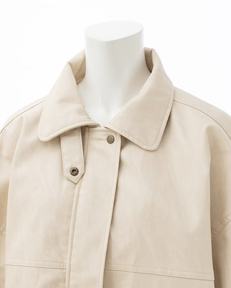 INGNI(イング) マルチWayリボンフェイクレザービッグブルゾン アイボリー