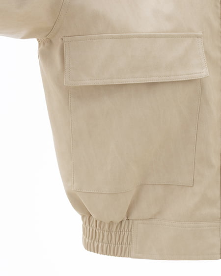 INGNI(イング) マルチWayリボンフェイクレザービッグブルゾン アイボリー