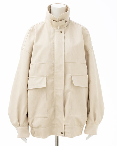 INGNI(イング) マルチWayリボンフェイクレザービッグブルゾン アイボリー