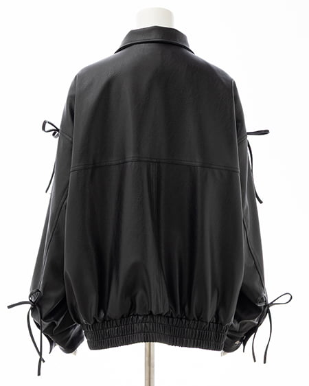 INGNI(イング) マルチWayリボンフェイクレザービッグブルゾン クロ