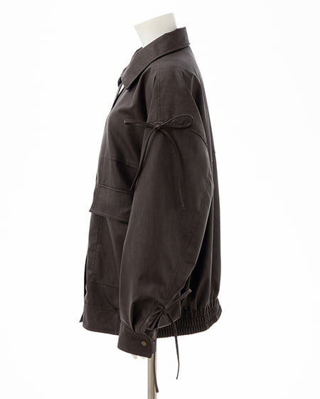 INGNI(イング) マルチWayリボンフェイクレザービッグブルゾン ブラウン