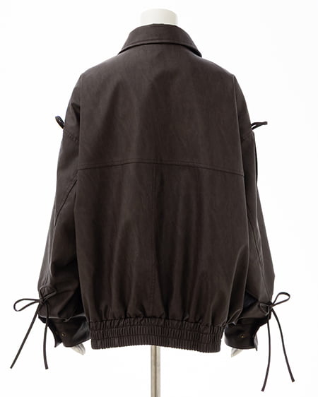 INGNI(イング) マルチWayリボンフェイクレザービッグブルゾン ブラウン