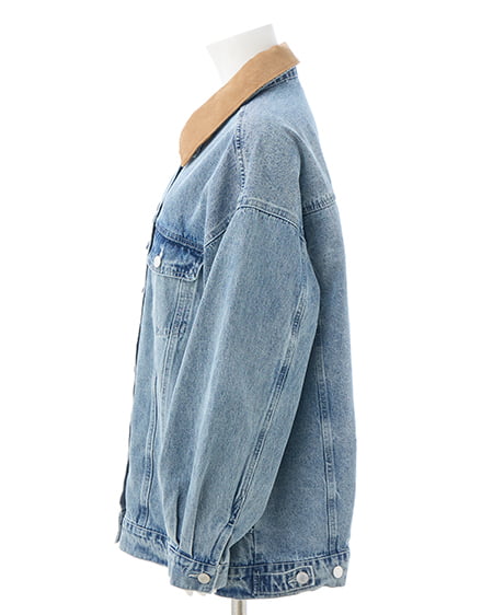 INGNI(イング) 襟異素材取り外しビッグGジャン デニム/ライトブルー