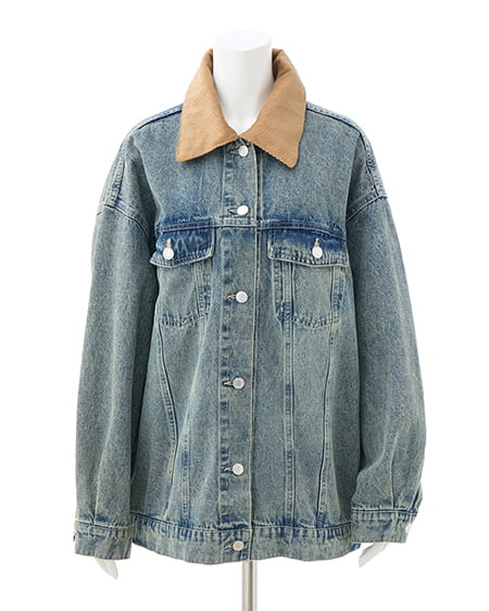 INGNI(イング) 襟異素材取り外しビッグGジャン デニム/ブルー