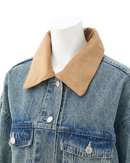 INGNI(イング) 襟異素材取り外しビッグGジャン デニム/ブルー