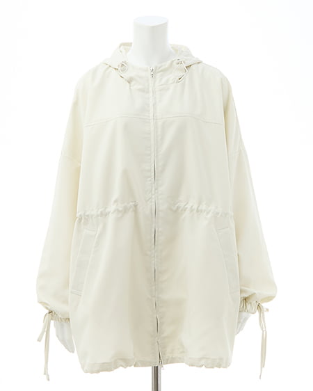 INGNI(イング) ミドル丈袖リボン2Wayマウンテンパーカー アイボリー