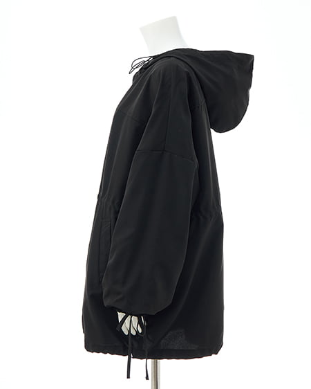 INGNI(イング) ミドル丈袖リボン2Wayマウンテンパーカー クロ