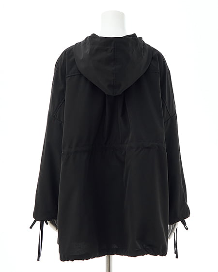 INGNI(イング) ミドル丈袖リボン2Wayマウンテンパーカー クロ