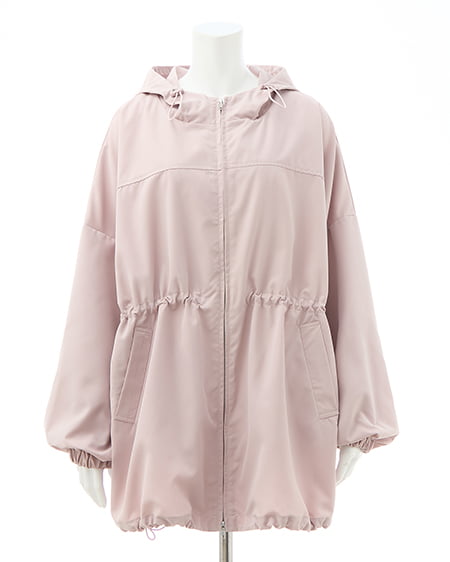 INGNI(イング) ミドル丈袖リボン2Wayマウンテンパーカー ピンク